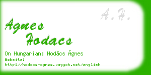 agnes hodacs business card