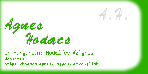 agnes hodacs business card